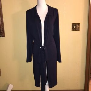 Navy Blue * Hi Low, Extended Self-Tie Tunic